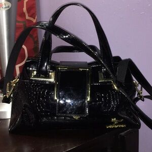 Patent Leather Crocodile Pattern Purse